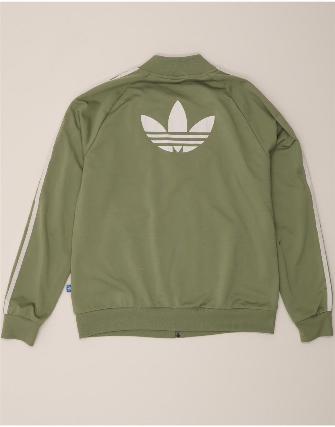 Adidas Womens Graphic Tracksuit Top Jacket UK 16 Large Green Polyester