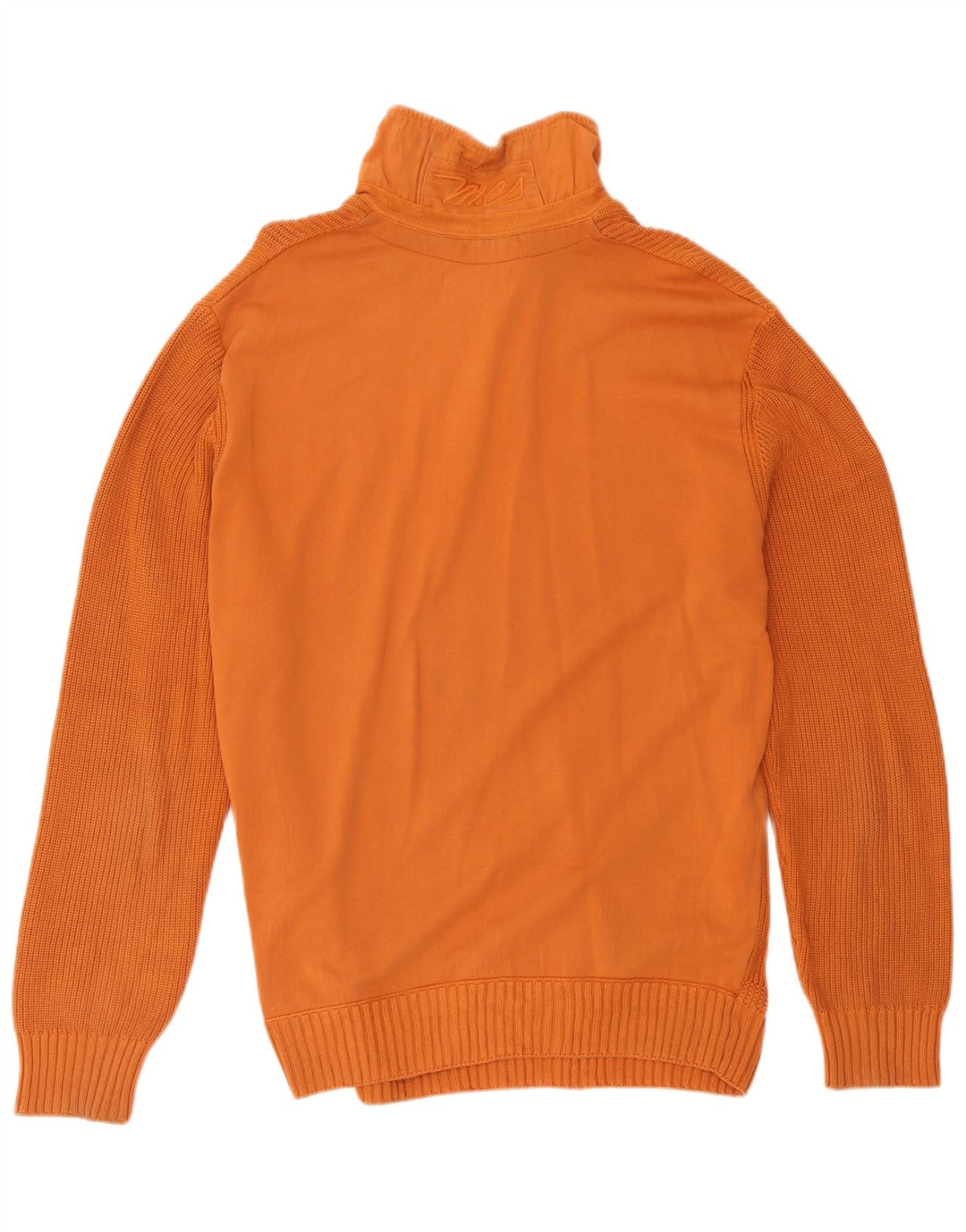 Marlboro Classics Mens Zip Neck Jumper Sweater 2XL Orange Cotton