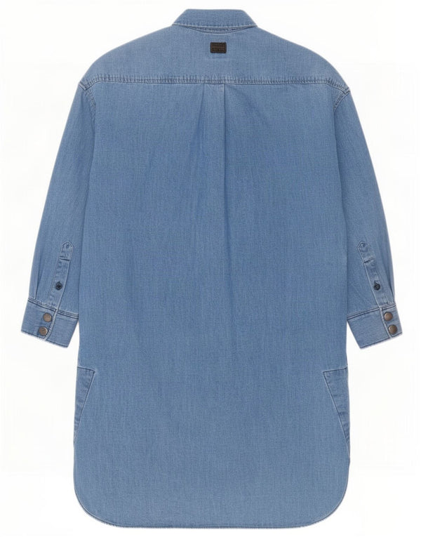 G-Star Womens Long Sleeve Oversized Denim Dress UK 6 XS Blue Cotton