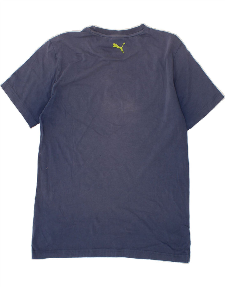 PUMA Mens Graphic T-Shirt Top Small Navy Blue Cotton Vintage Puma and Second-Hand Puma from Messina Hembry 