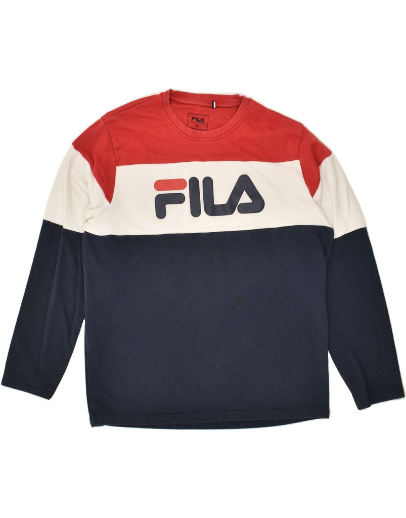 FILA Mens Graphic Top Long Sleeve XS Multicoloured Striped Cotton | Vintage Fila | Thrift | Second-Hand Fila | Used Clothing | Messina Hembry 