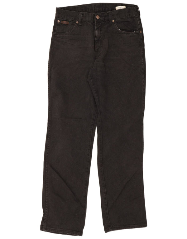 Wrangler Mens Texas Straight Jeans W32 L32 Black Cotton