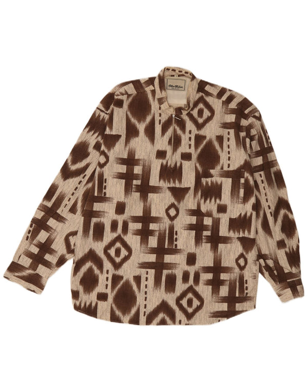 Mac Fashion Mens Pullover Shirt XL Brown Geometric
