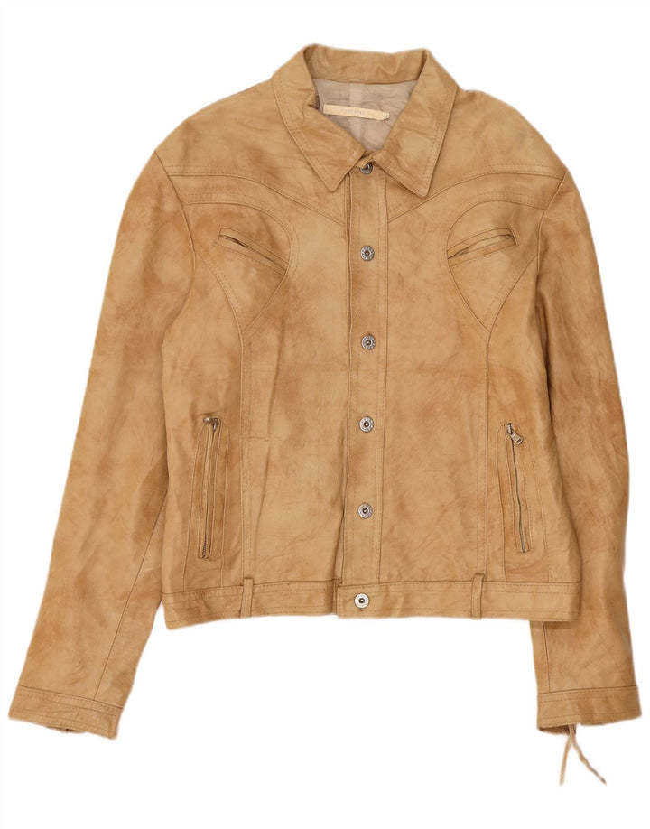 Imperial Womens Leather Jacket UK 18 XL Beige