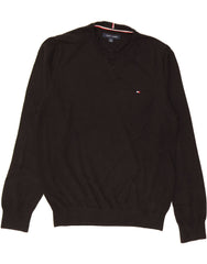 TOMMY HILFIGER Mens Crew Neck Jumper Sweater Small Black