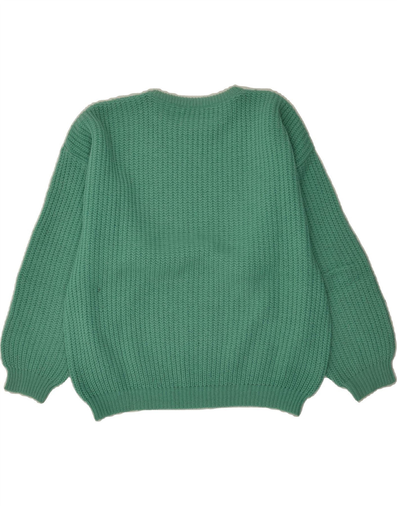 VINTAGE Womens Crew Neck Jumper Sweater UK 18 XL Green Acrylic | Vintage Vintage | Thrift | Second-Hand Vintage | Used Clothing | Messina Hembry 