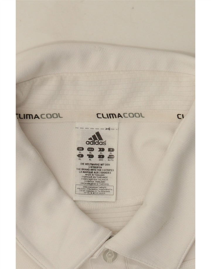 Adidas Mens Climacool Polo Shirt XL White Polyester