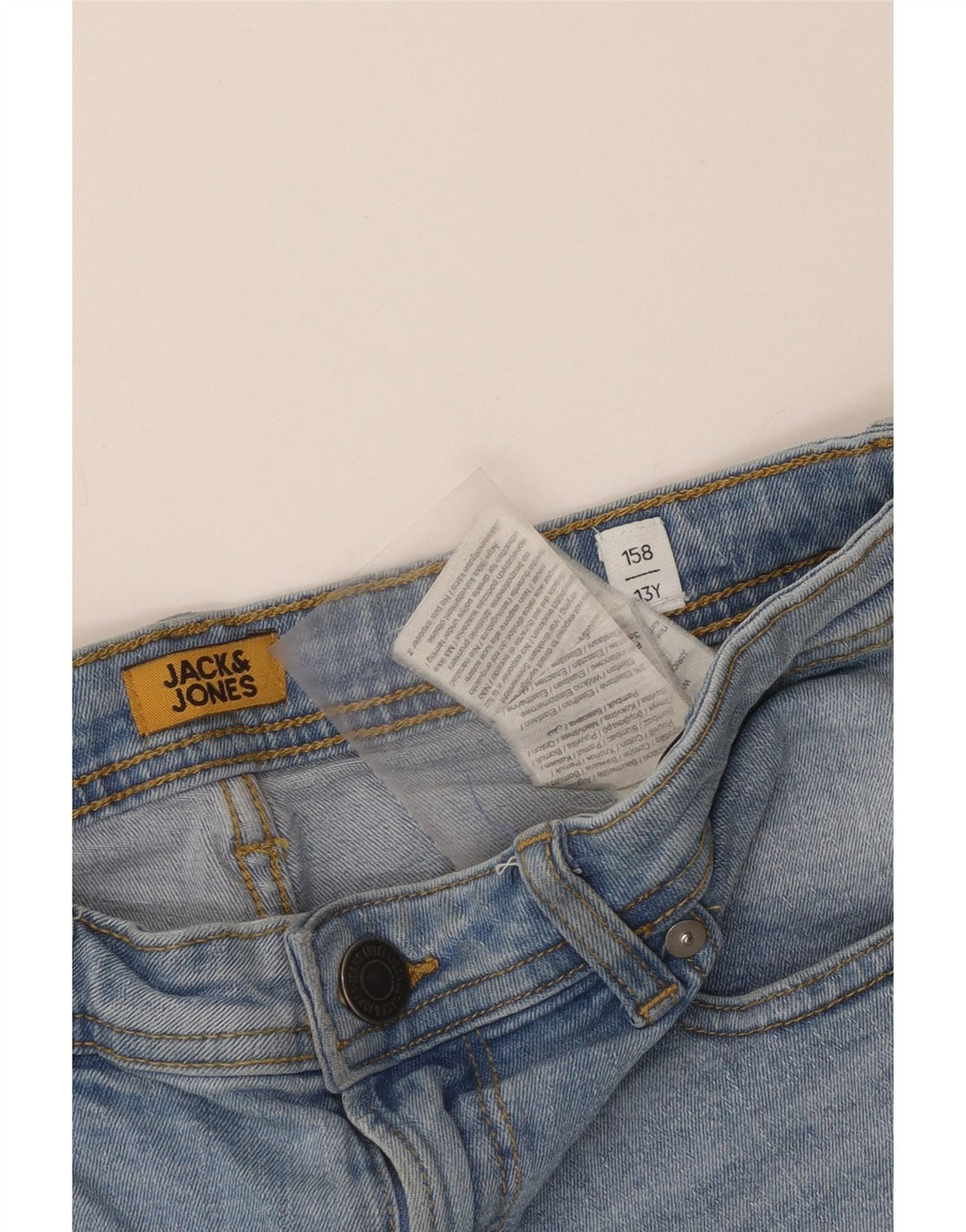 Jack & Jones Boys Denim Shorts 12-13 Years W32 Blue Cotton