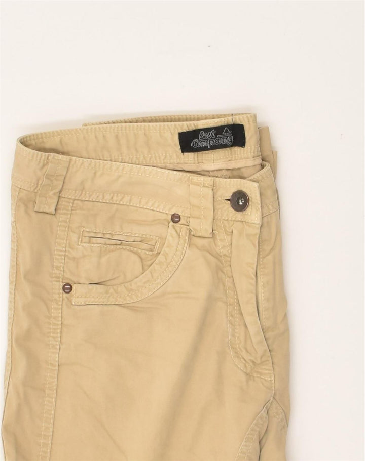 BEST COMPANY Womens Straight Casual Trousers W28 L28 Beige Cotton | Vintage Best Company | Thrift | Second-Hand Best Company | Used Clothing | Messina Hembry 