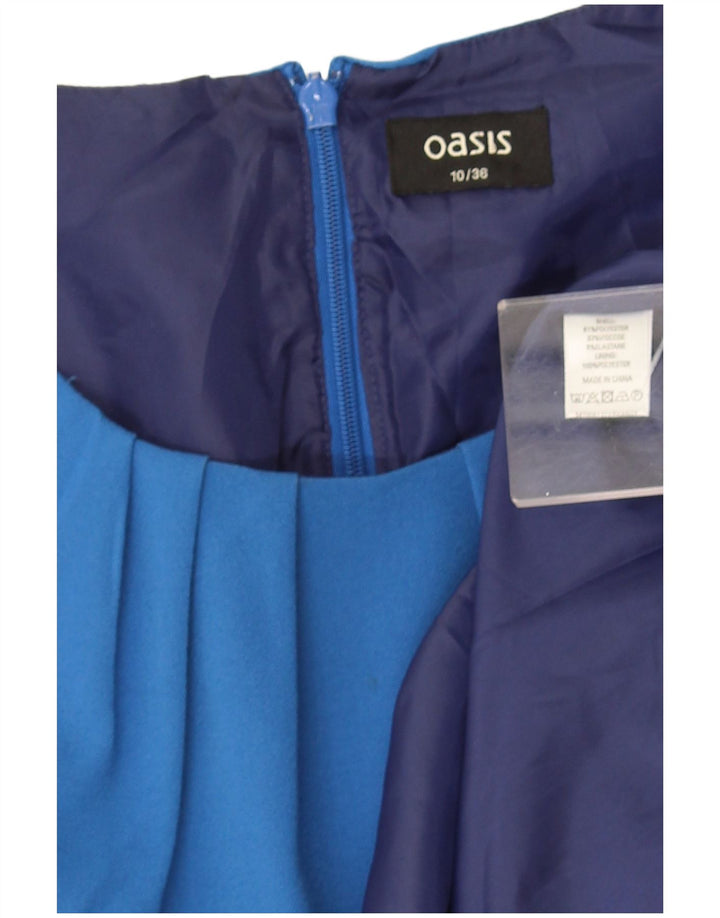 Oasis Womens Sleeveless A-Line Dress UK 10 Small  Blue Polyester