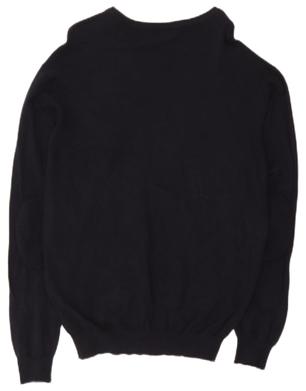 Trussardi Mens Boat Neck Jumper Sweater XL Navy Blue Viscose
