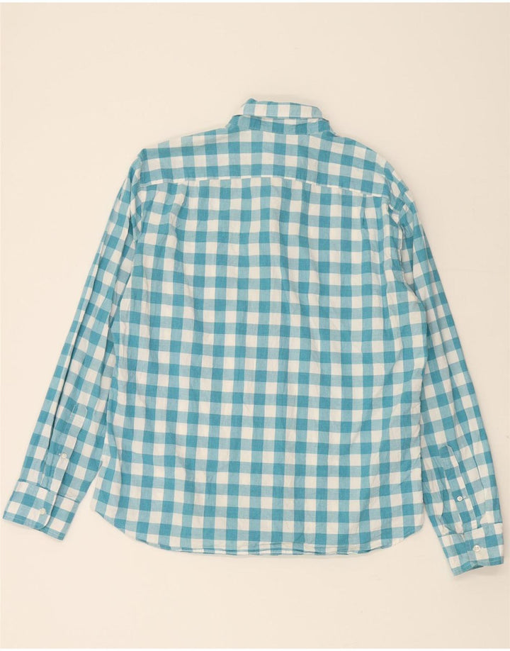 J. CREW Mens Slim Shirt Large Blue Gingham Cotton Vintage J. Crew and Second-Hand J. Crew from Messina Hembry 