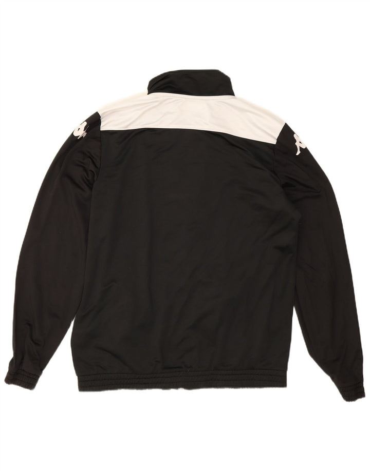 Kappa Mens Graphic Tracksuit Top Jacket Large Black Colourblock Polyester