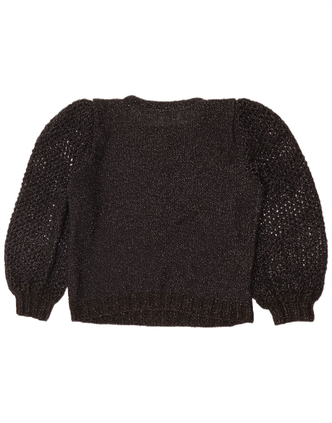 Vintage Womens Crew Neck Jumper Sweater UK 12 Medium Black