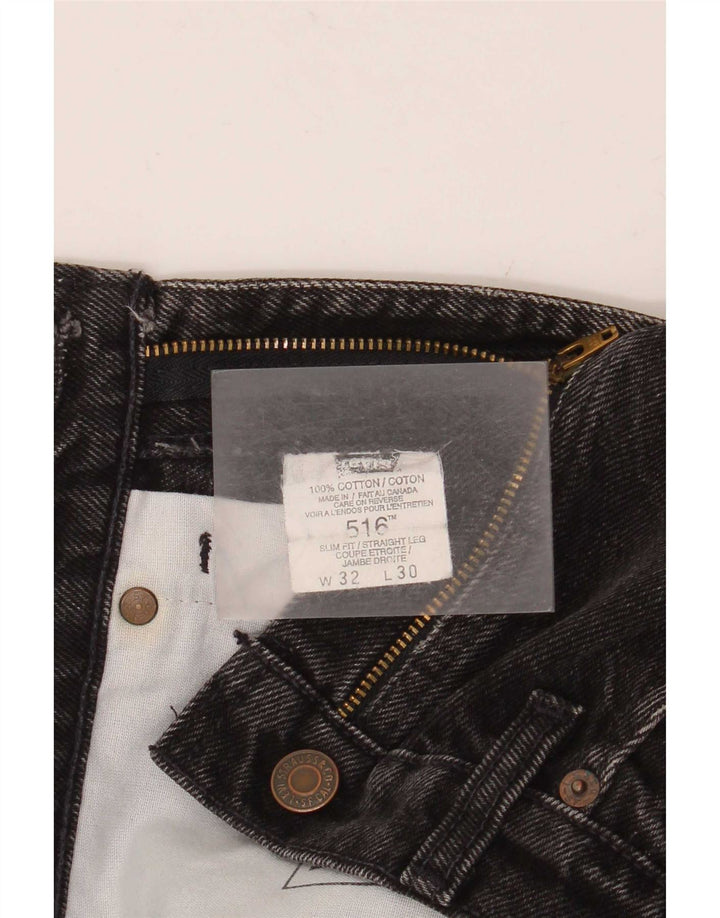 Levi's Mens 516 Straight Jeans W32 L30 Black Cotton