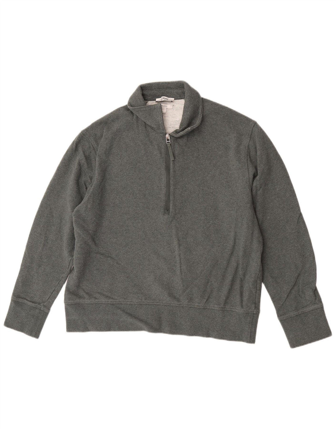 Cos Mens Relaxed Zip Neck Sweatshirt Jumper Medium Green Cotton
