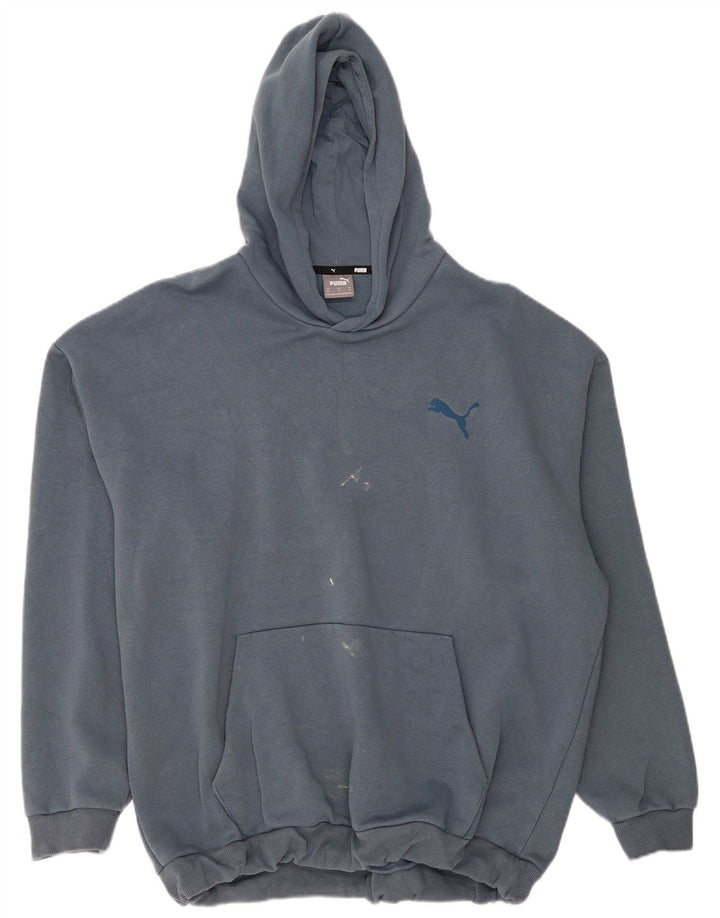 PUMA Mens Hoodie Jumper XL Blue Cotton