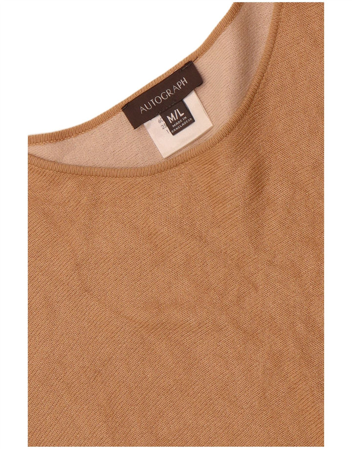 Autograph  Womens Poncho Jumper UK 14 Medium Beige Cotton