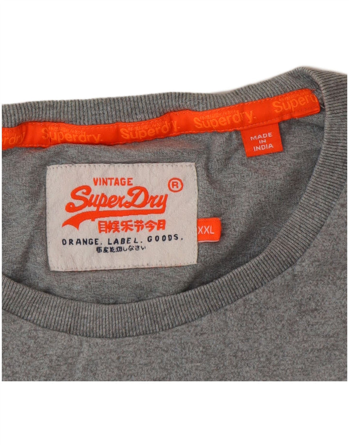 Superdry Mens T-Shirt Top 2XL Grey