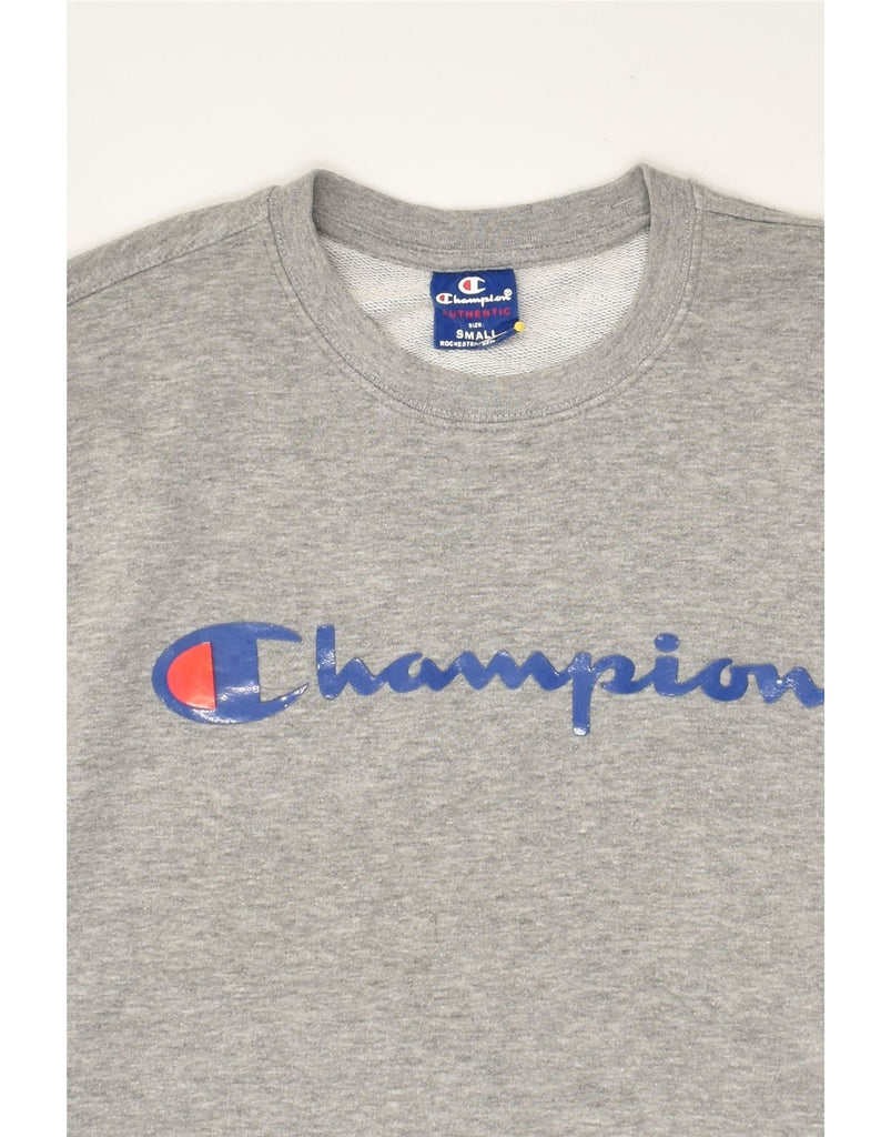 CHAMPION Mens Authentic Graphic Sweatshirt Jumper Small Grey Cotton | Vintage Champion | Thrift | Second-Hand Champion | Used Clothing | Messina Hembry 