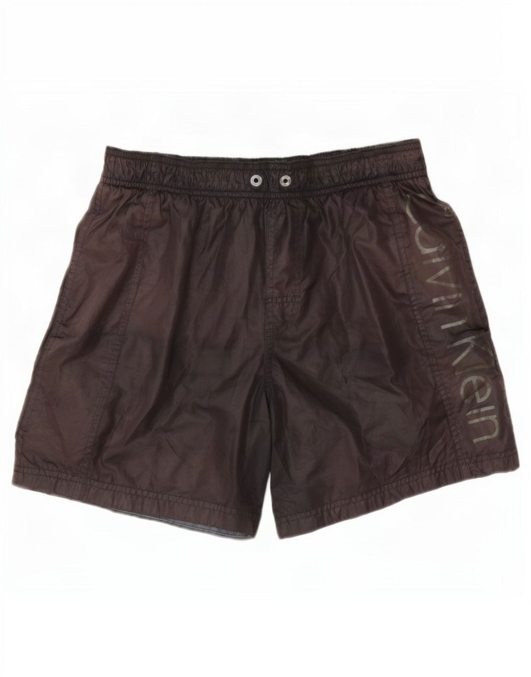 Calvin Klein Mens Graphic Swimming Shorts Small Brown Polyester