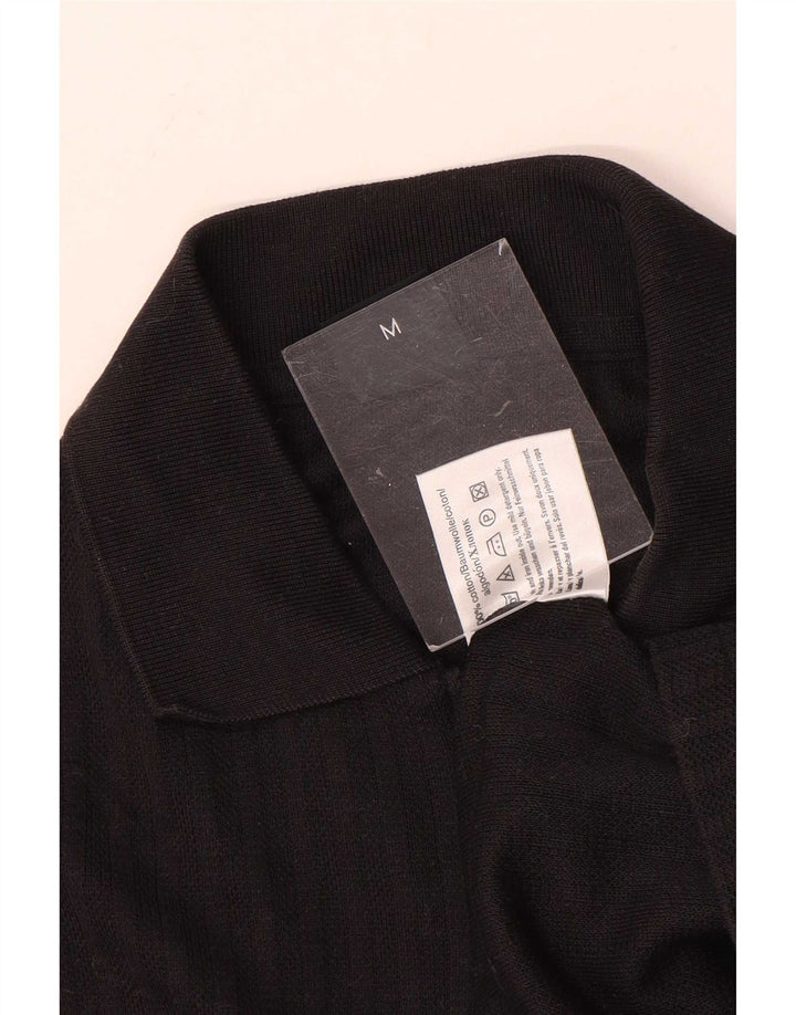 Hugo Boss Mens Long Sleeve Polo Shirt Medium Brown Striped Cotton