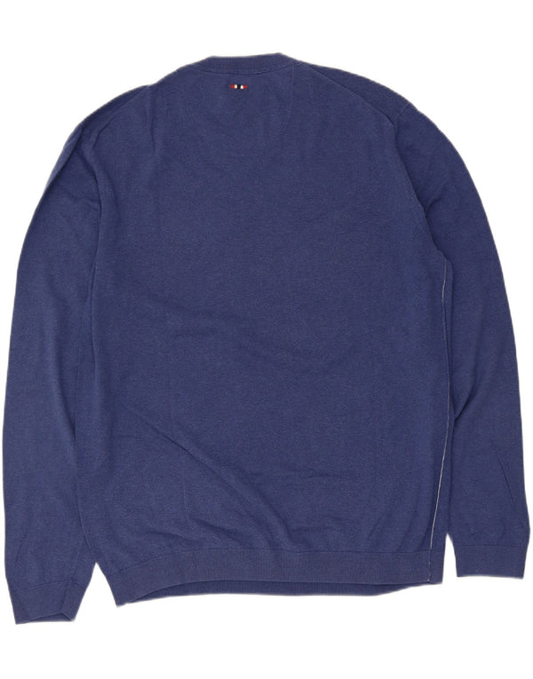 Napapijri Mens Geographic Crew Neck Jumper Sweater 2XL Blue Cotton