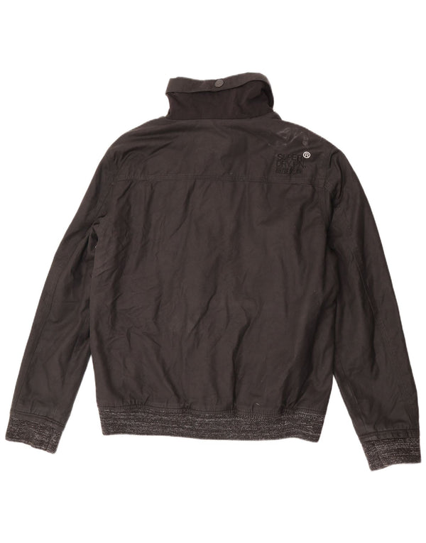 Superdry Mens The Windbomber Bomber Jacket UK 44 2XL Black Cotton