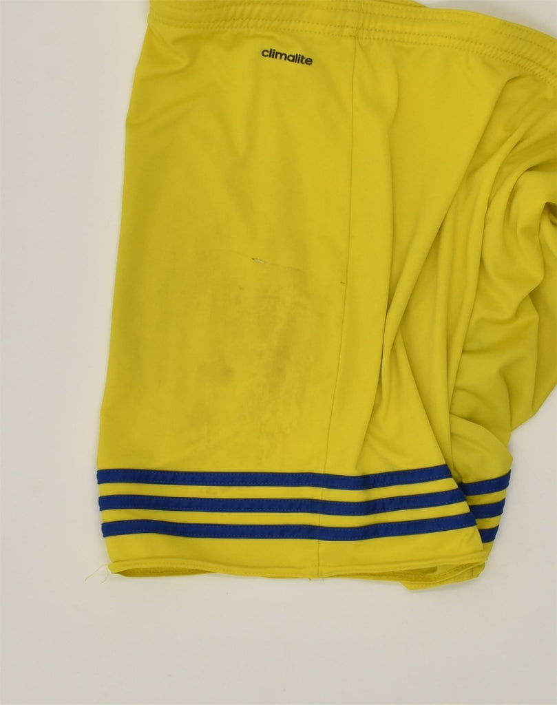 ADIDAS Boys Climalite Sport Shorts 14-15 Years Yellow Polyester | Vintage Adidas | Thrift | Second-Hand Adidas | Used Clothing | Messina Hembry 