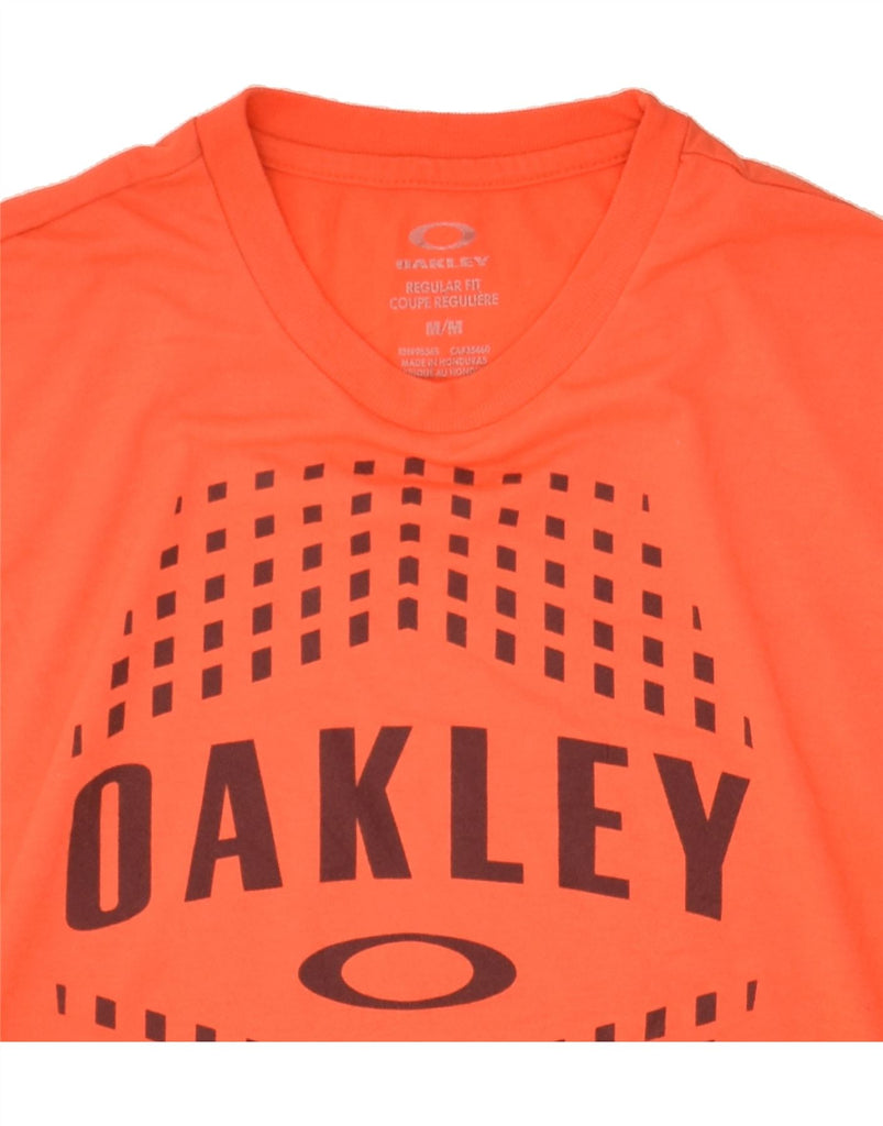 OAKLEY Mens Graphic T-Shirt Top Medium Orange Polyester | Vintage Oakley | Thrift | Second-Hand Oakley | Used Clothing | Messina Hembry 