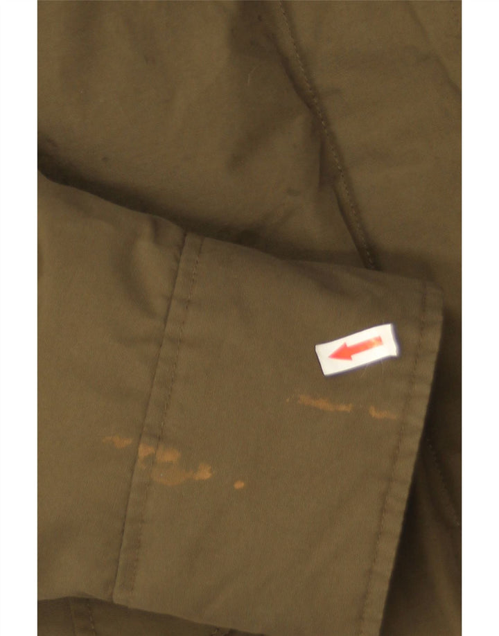 Woolrich Womens Hooded Parka Jacket UK 14 Medium Khaki Cotton