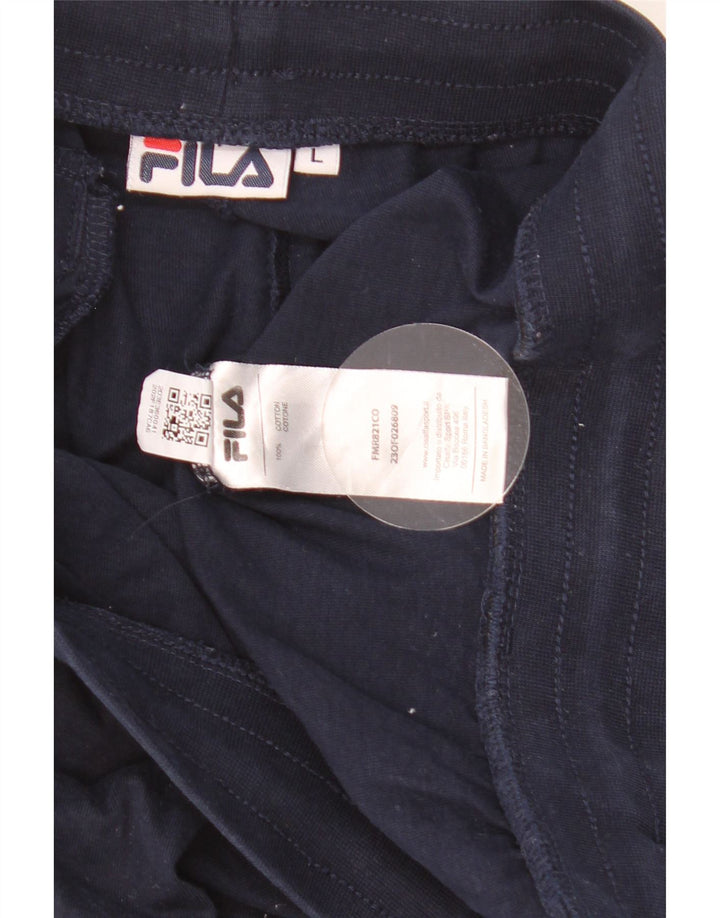 Fila Mens Tracksuit Trousers Joggers Large Navy Blue Cotton