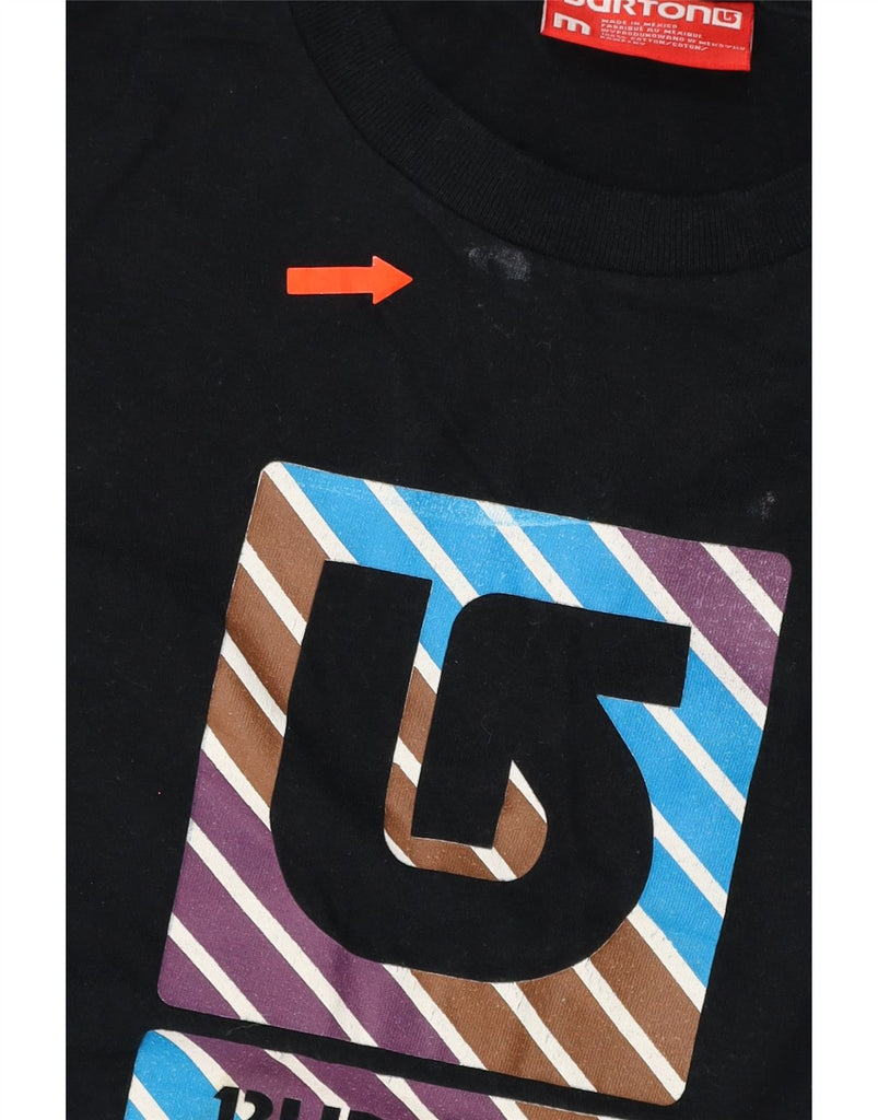 BURTON Mens Graphic T-Shirt Top Small Black Cotton Vintage Burton and Second-Hand Burton from Messina Hembry 
