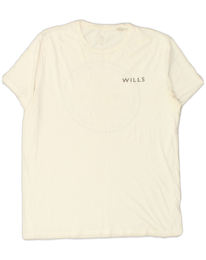 JACK WILLS Mens Graphic T-Shirt Top Medium White Cotton | Vintage Jack Wills | Thrift | Second-Hand Jack Wills | Used Clothing | Messina Hembry 