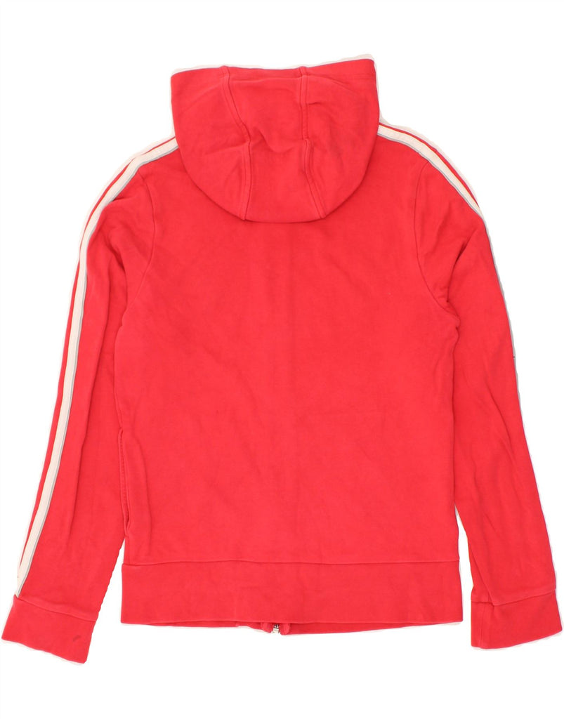 ADIDAS Womens Zip Hoodie Sweater UK 12 Medium Red Cotton | Vintage Adidas | Thrift | Second-Hand Adidas | Used Clothing | Messina Hembry 