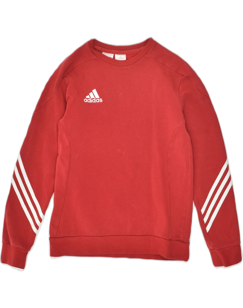 ADIDAS Boys Sweatshirt Jumper 14-15 Years XL Red Cotton | Vintage Adidas | Thrift | Second-Hand Adidas | Used Clothing | Messina Hembry 