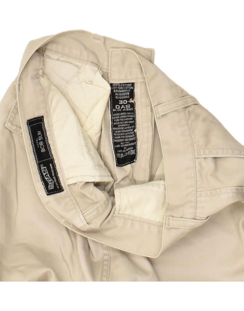 GAS Mens Slim Cargo Trousers W30 L30  Beige Cotton | Vintage Gas | Thrift | Second-Hand Gas | Used Clothing | Messina Hembry 