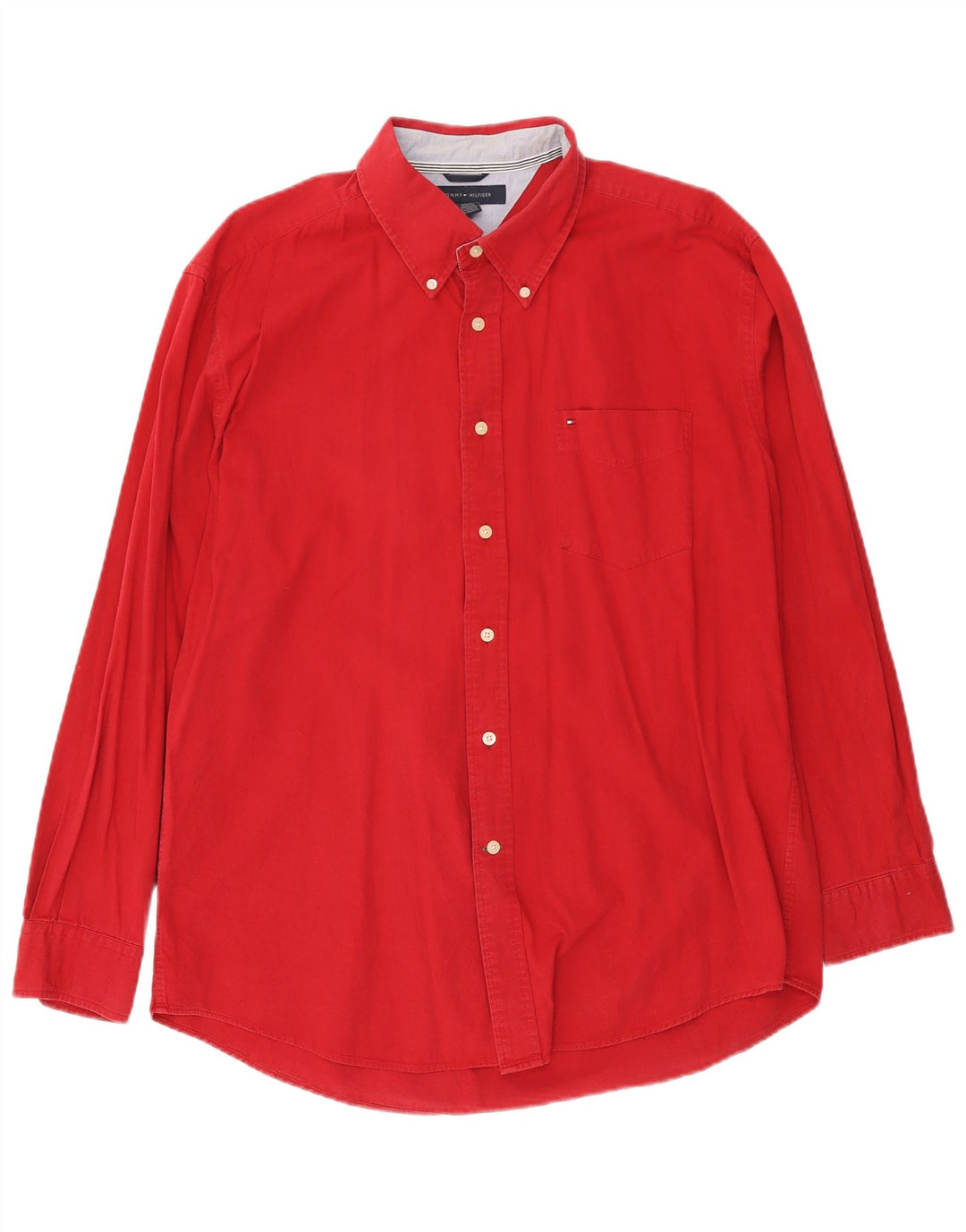 Tommy Hilfiger Mens Shirt XL Red Cotton
