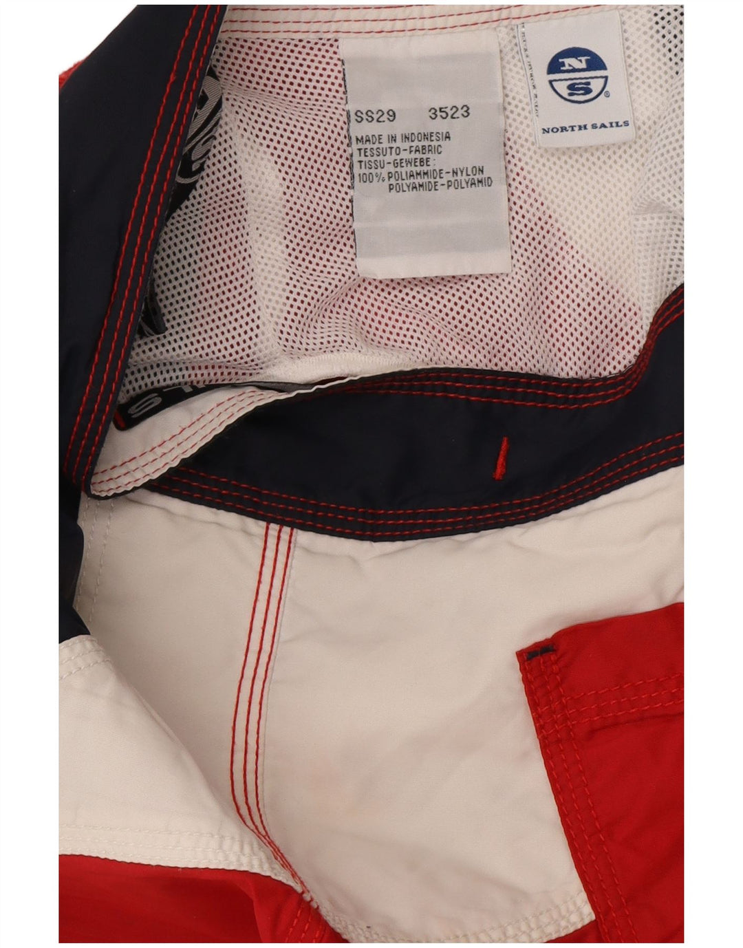 North Sails Mens Graphic Swimming Shorts Small  Red Colourblock Polyamide