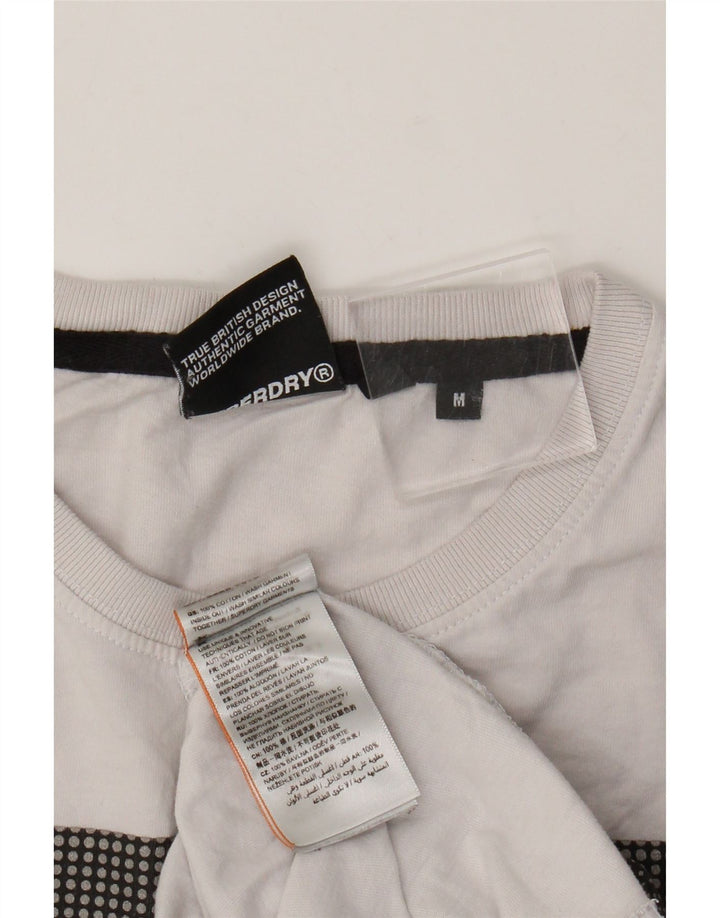 Superdry Mens Graphic T-Shirt Top Medium White Cotton