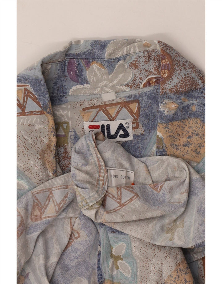 FILA Mens Short Sleeve Shirt 2XL Multicoloured Floral Cotton