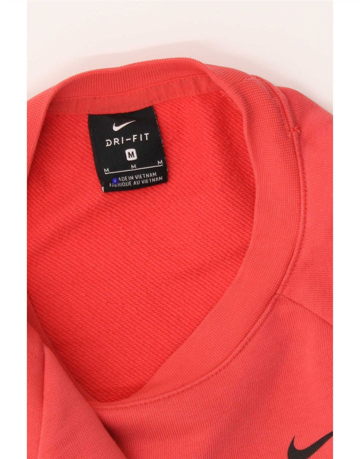 Nike Womens Dri Fit Crop Graphic Sweatshirt Jumper UK 14 Medium Pink