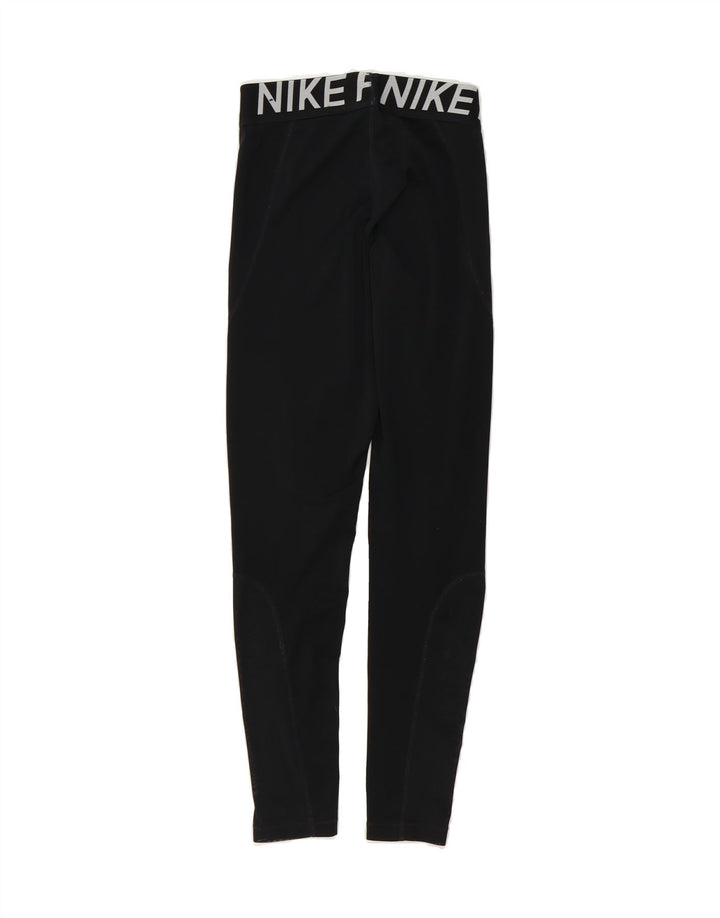 NIKE Womens Dri Fit Graphic Leggings UK 12 Medium  Black Polyester Vintage Nike and Second-Hand Nike from Messina Hembry 