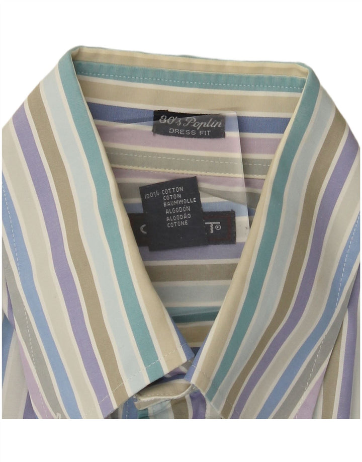 Gant Mens Dress Fit Shirt Medium Multicoloured Striped Cotton