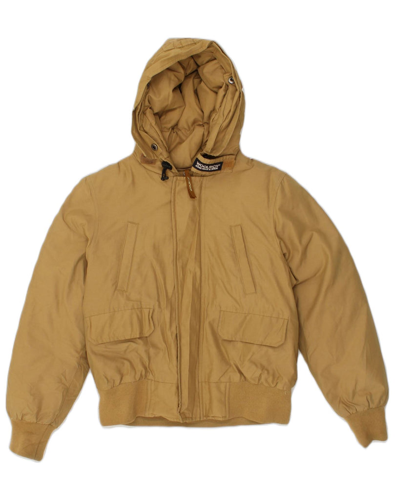 WOOLRICH Boys Hooded Bomber Padded Jacket 9-10 Years Brown | Vintage Woolrich | Thrift | Second-Hand Woolrich | Used Clothing | Messina Hembry 