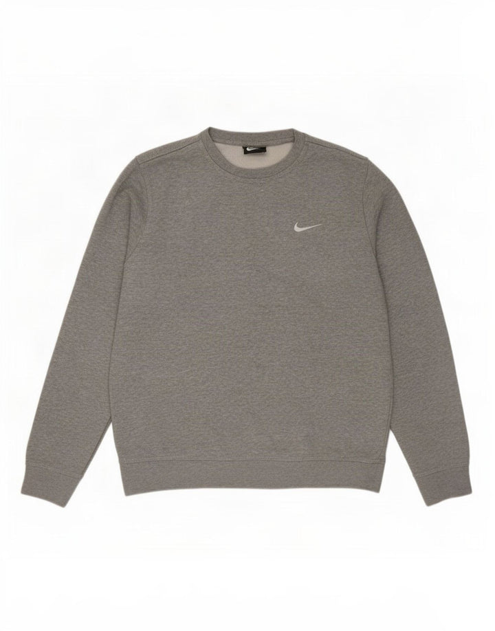 Nike Mens Sweatshirt Jumper Medium Grey Flecked Cotton