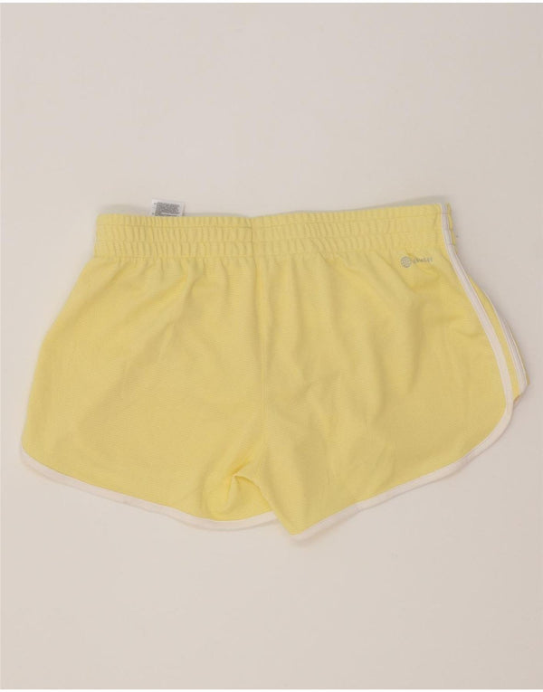 Adidas Womens Sport Shorts UK 12 Medium Yellow Polyester