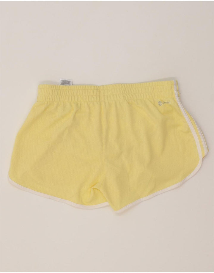 Adidas Womens Sport Shorts UK 12 Medium Yellow Polyester