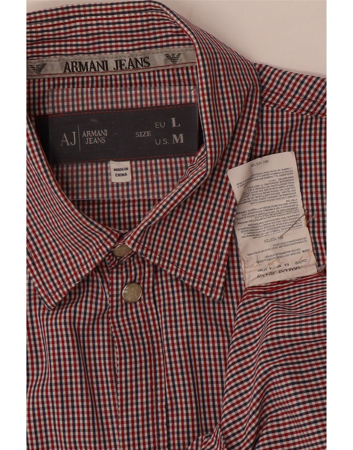 ARMANI JEANS Mens Shirt Medium Multicoloured Check Cotton