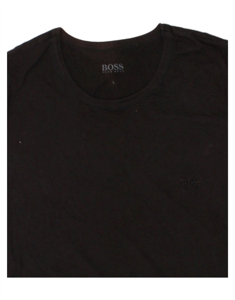 HUGO BOSS Mens Slim T-Shirt Top Large Black Cotton | Vintage Hugo Boss | Thrift | Second-Hand Hugo Boss | Used Clothing | Messina Hembry 